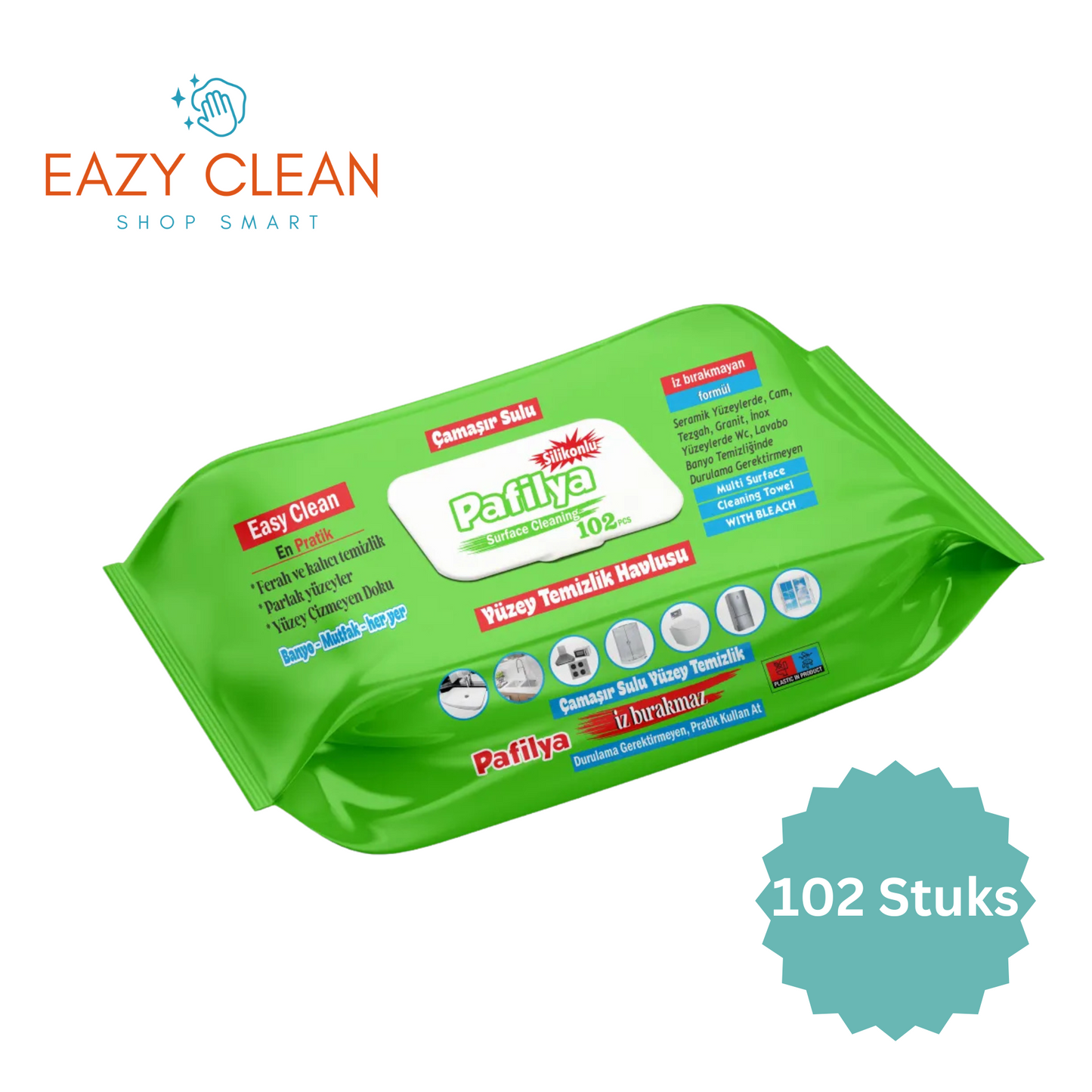 Pafilya Yüzey Temizlik Havlusu Çamaşır Sulu & Silikonlu 3'lü Paket