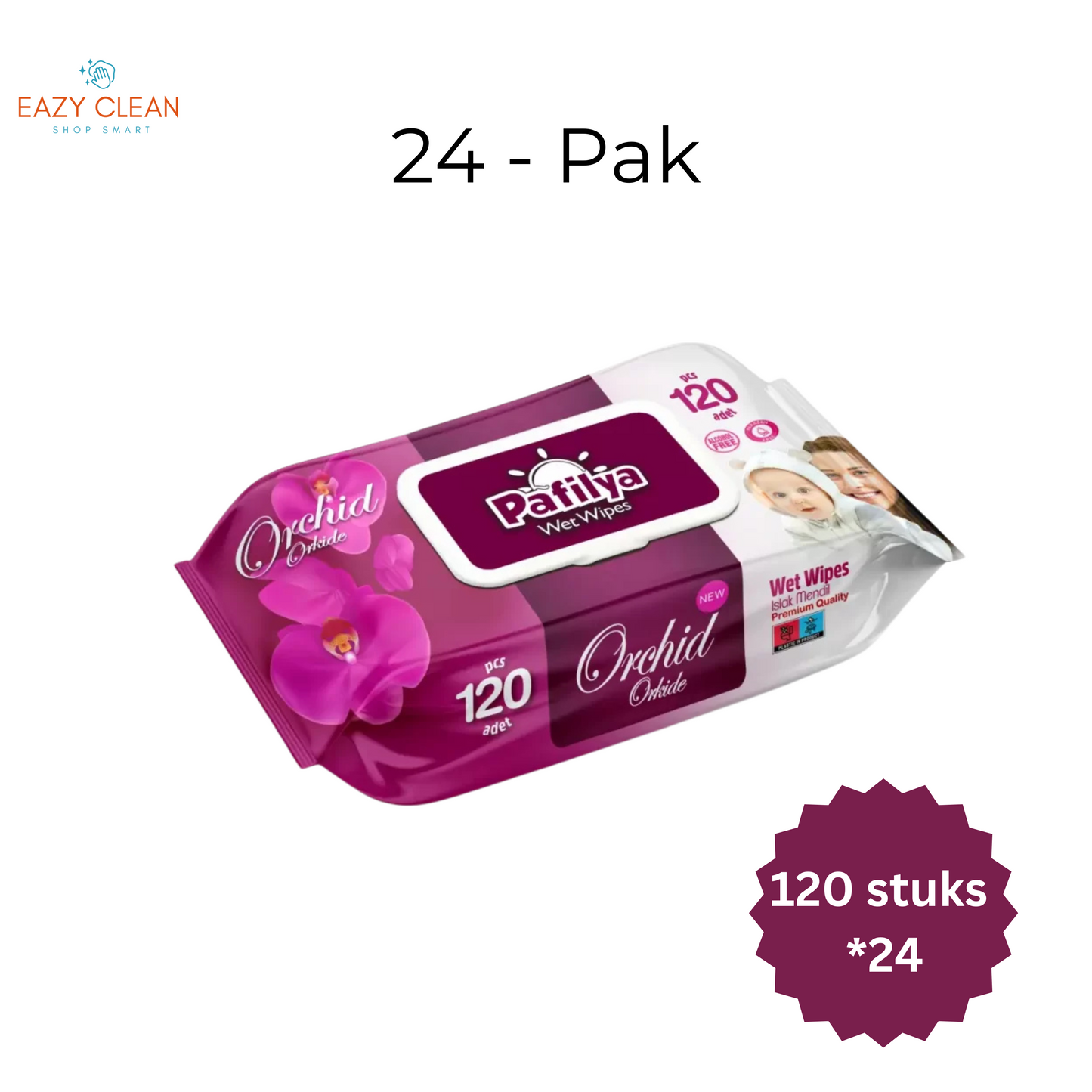 Pafilya Orchidee Vochtige Doekjes 120 Stuks x 24-pack