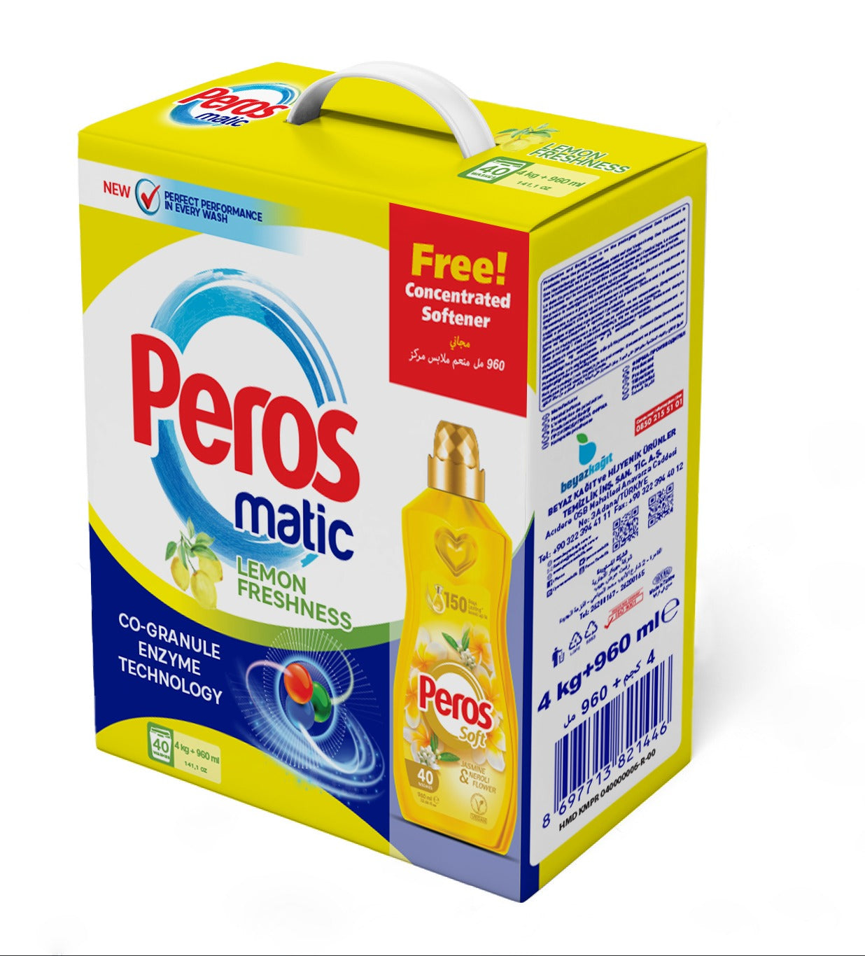 Peros Matic Lemon Freshness 4 kg + 960 ml Wasverzachter